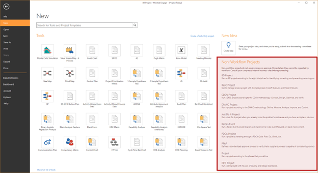 Engage con plantillas de proyectos no pertenecientes al flujo de trabajo deshabilitadas
